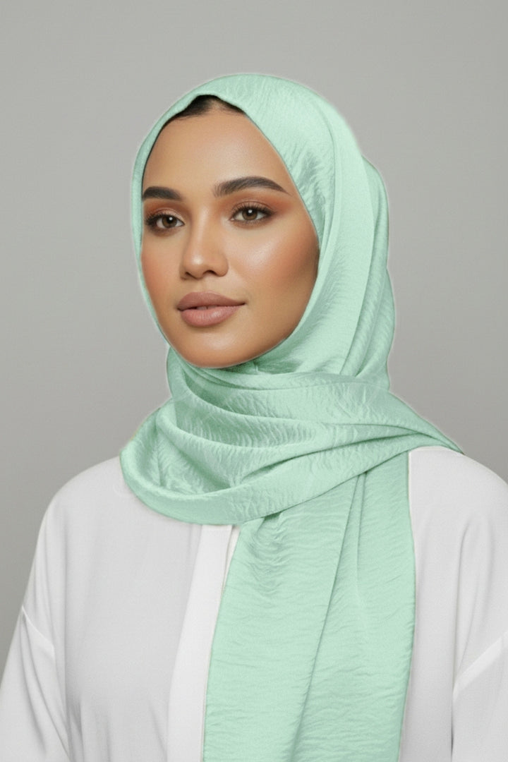 Crepe Textured Chiffon - Lake Green