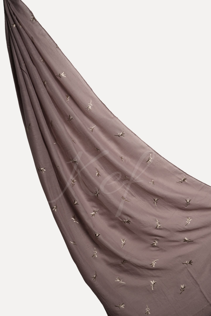 Grace Embroidery Lawn Hijab - Lavender