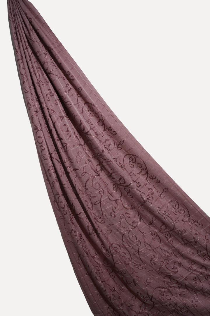 Checkered Embroidery Lawn - Lavender
