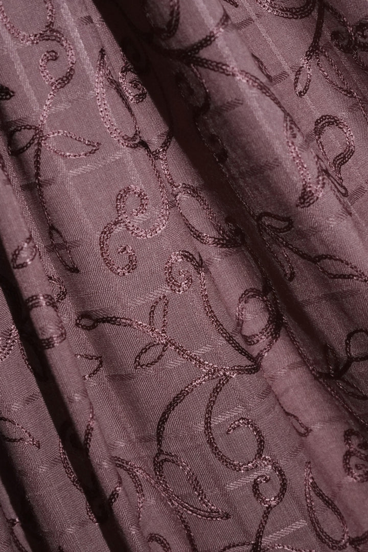 Checkered Embroidery Lawn - Lavender