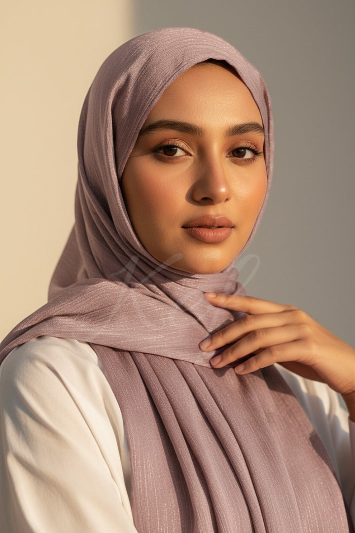 Crinkle Chiffon Hijab - Lavender (Shimmer)