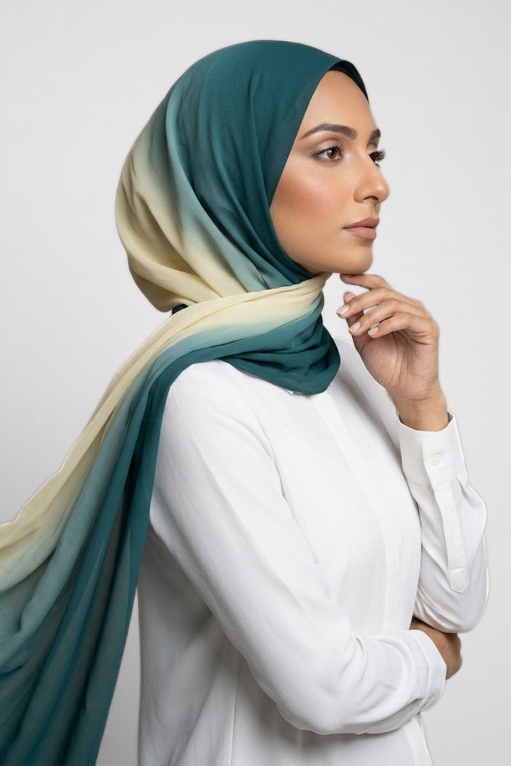 Ombre Georgette - Lemon Green