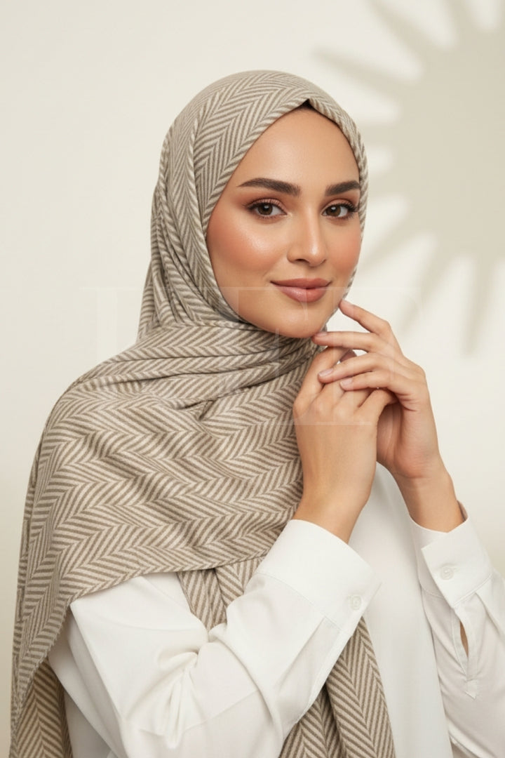 Patterned Cashmere - Light Taupe