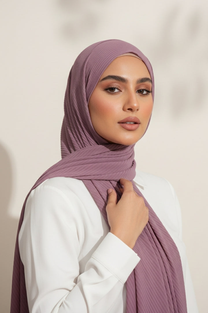 Crinkle Georgette Hijab - Lilac