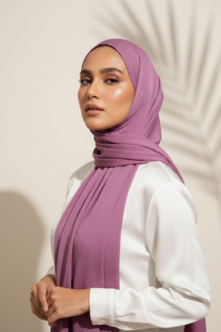 Dotted Matte Chiffon Hijab - Lilac