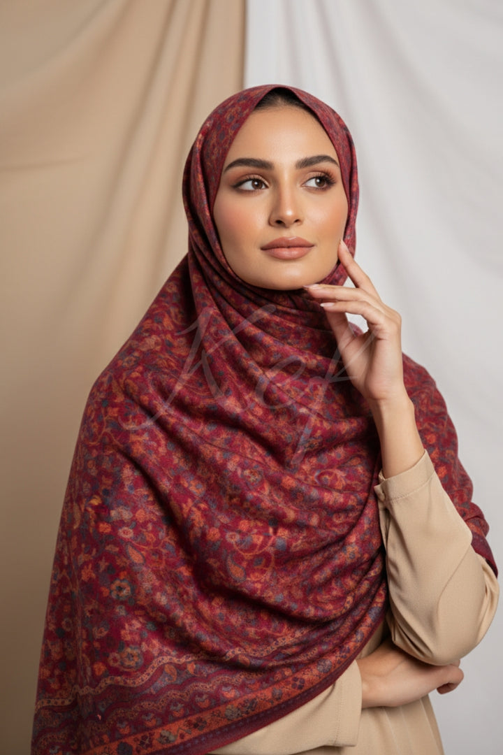 Printed Cashmere Twilight Hijab - Loom Luxe