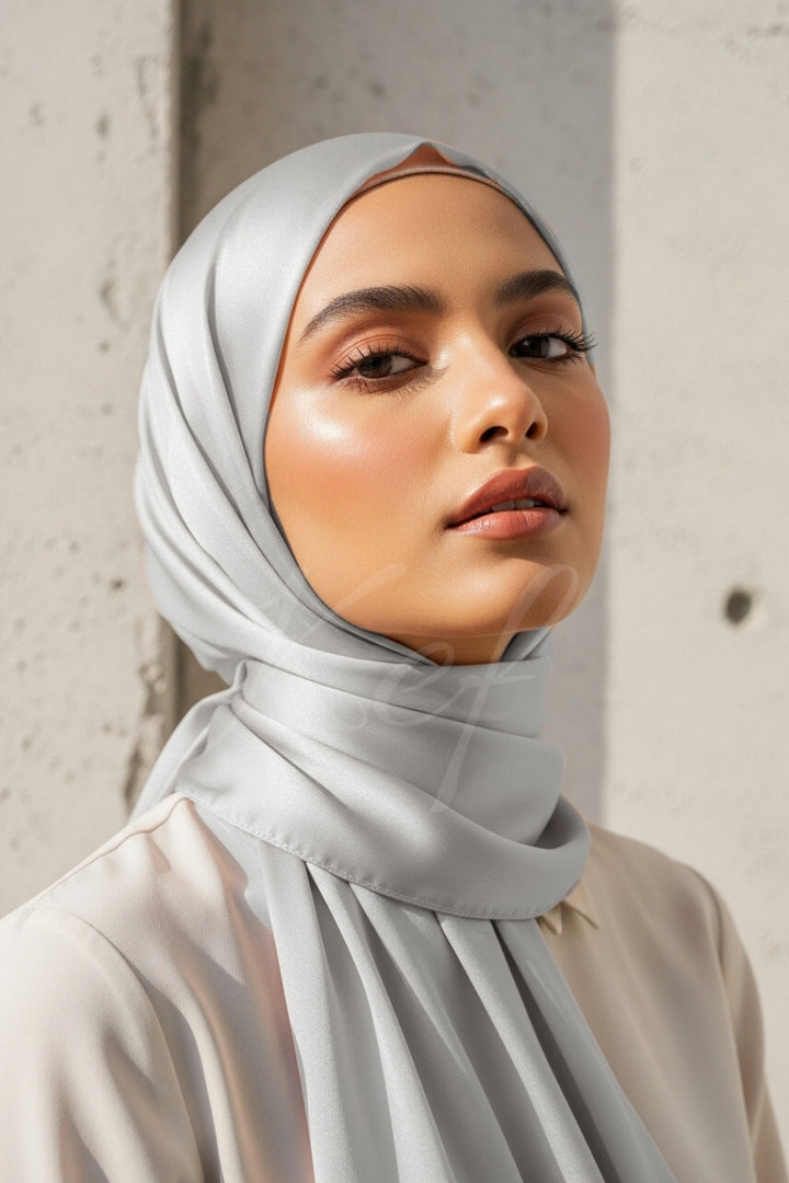 Plain Silk Hijab - Lunar