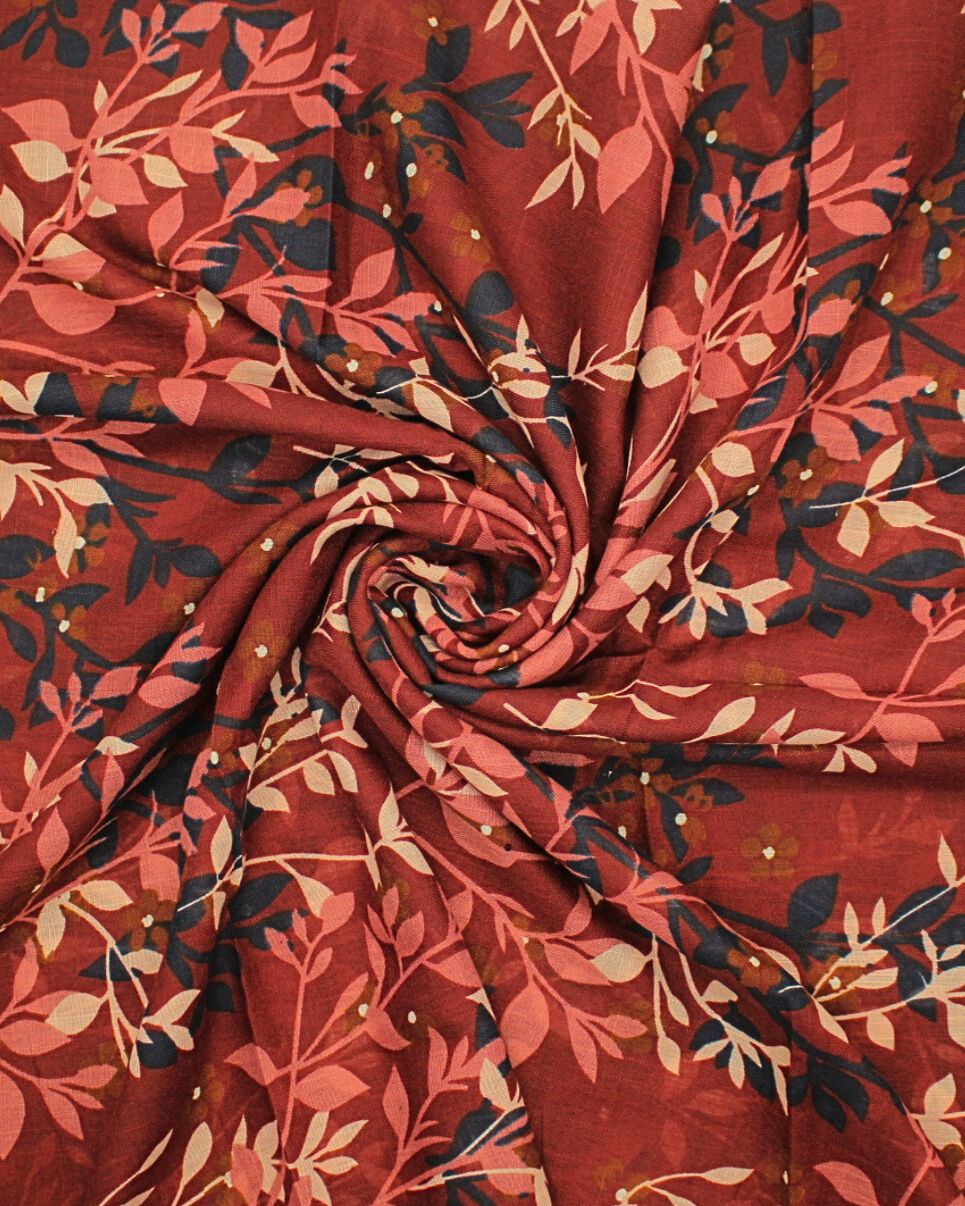 Printed Floral Lawn Hijab - Crimson