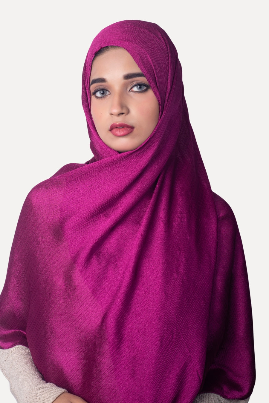 Crinkle Chiffon Hijab - Magenta (Shimmer)