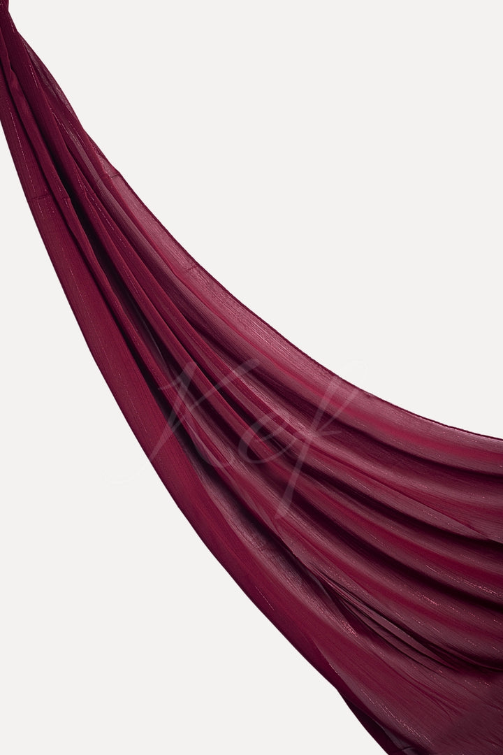 Metallic Chiffon - Maroon