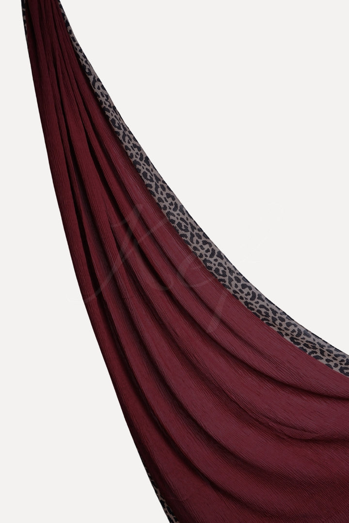 Pleated Crinkle Hijab - Maroon