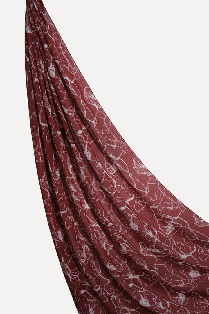 Noir Printed Lawn - Maroon