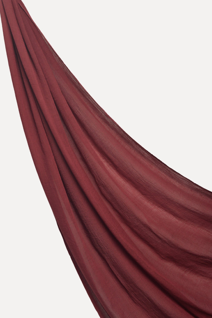 Soft Crumpled Lawn Hijab - Maroon