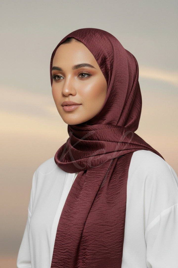 Crepe Textured Chiffon - Maroon