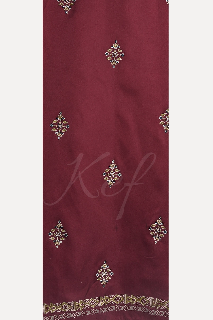 Block Print Silk - Maroon