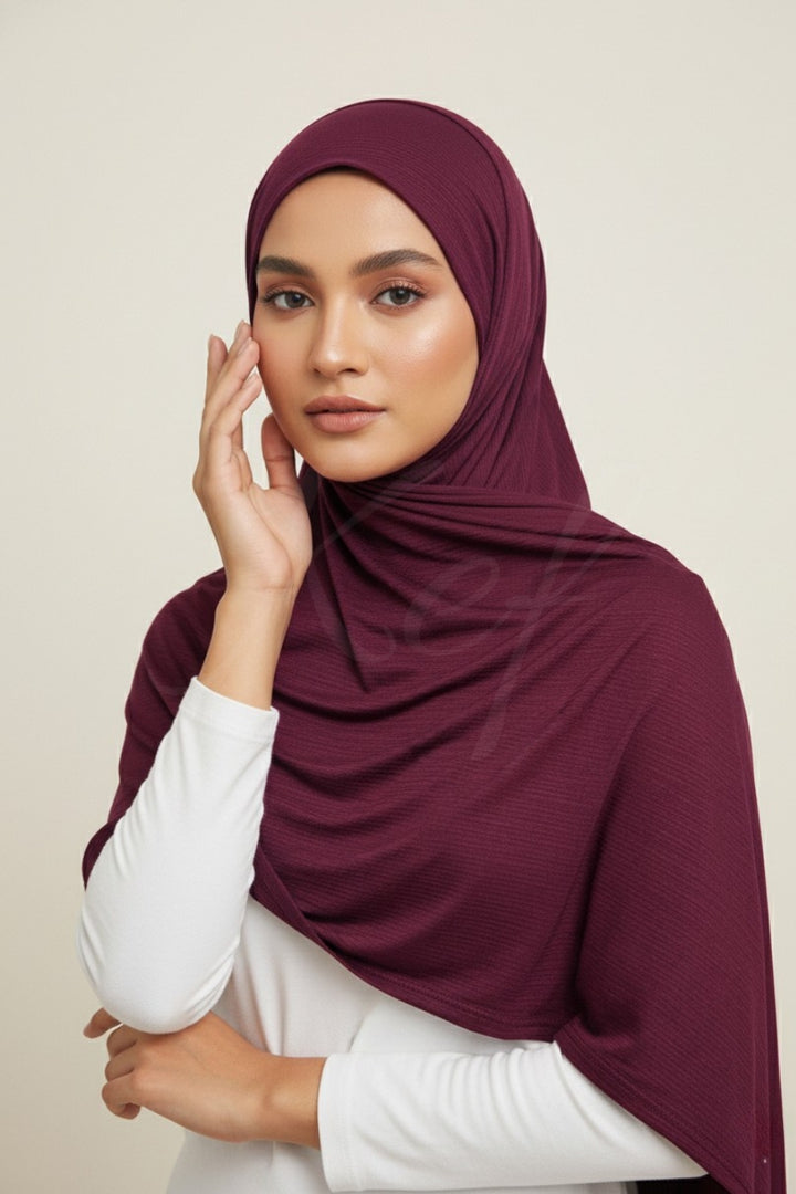 Bamboo Jersey Hijab - Maroon