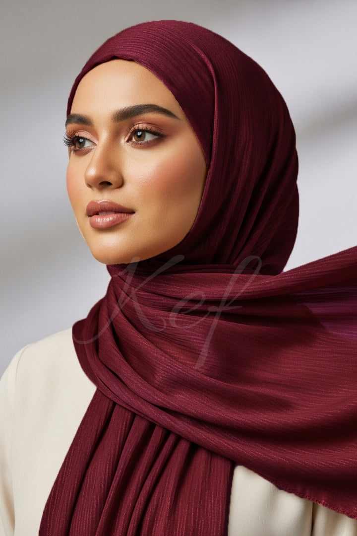 Luxe Chiffon Hijab - Maroon