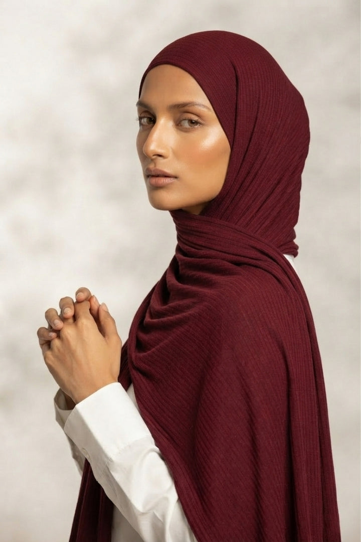 Micro Rib Jersey - Maroon