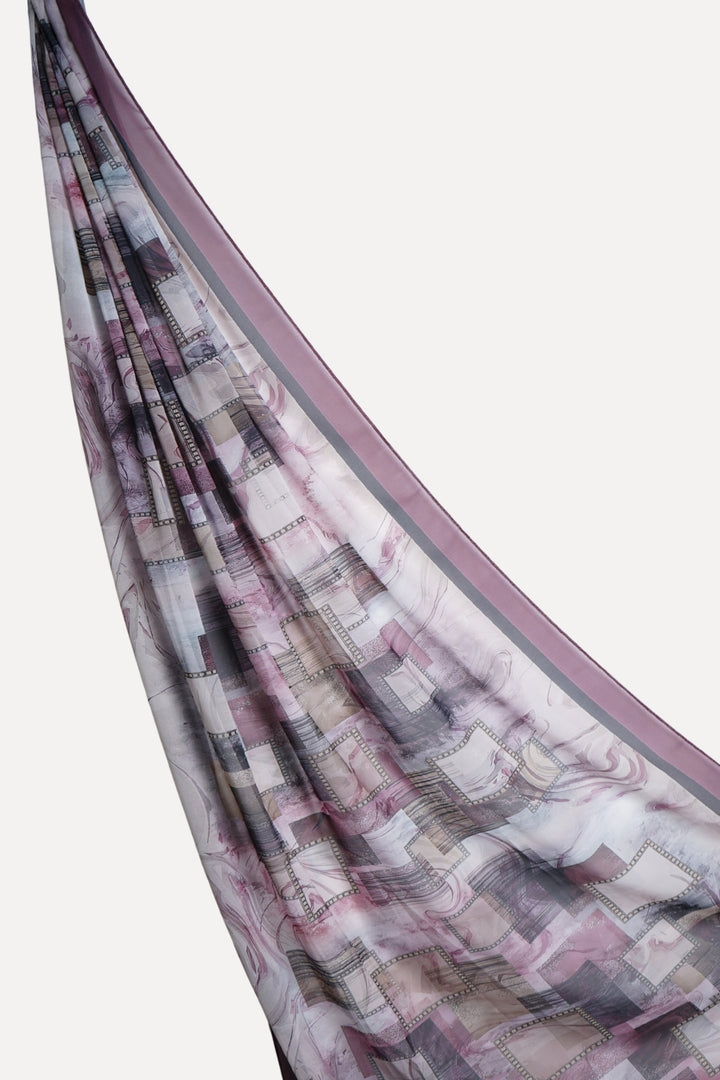 Printed Georgette Hijab - Mauve Mosaic