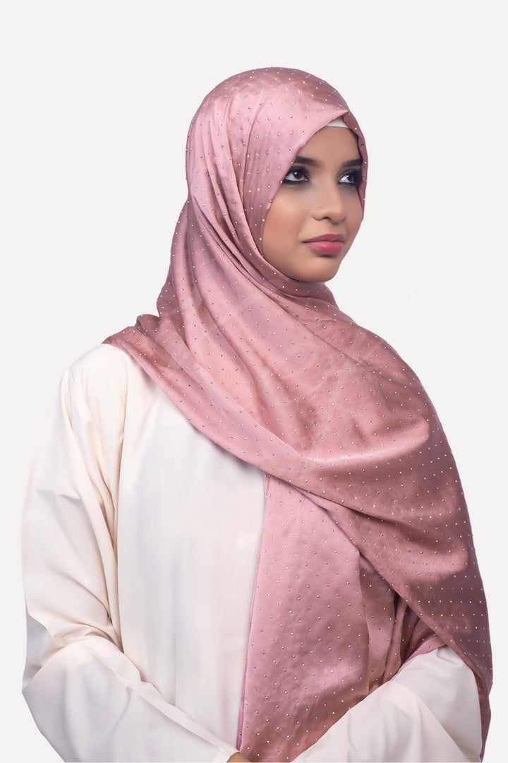 Dapple Dot Silk Hijab - Mauve