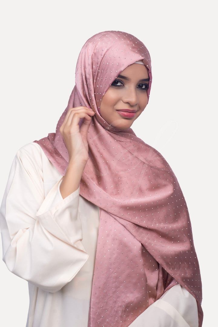 Dapple Dot Silk Hijab - Mauve