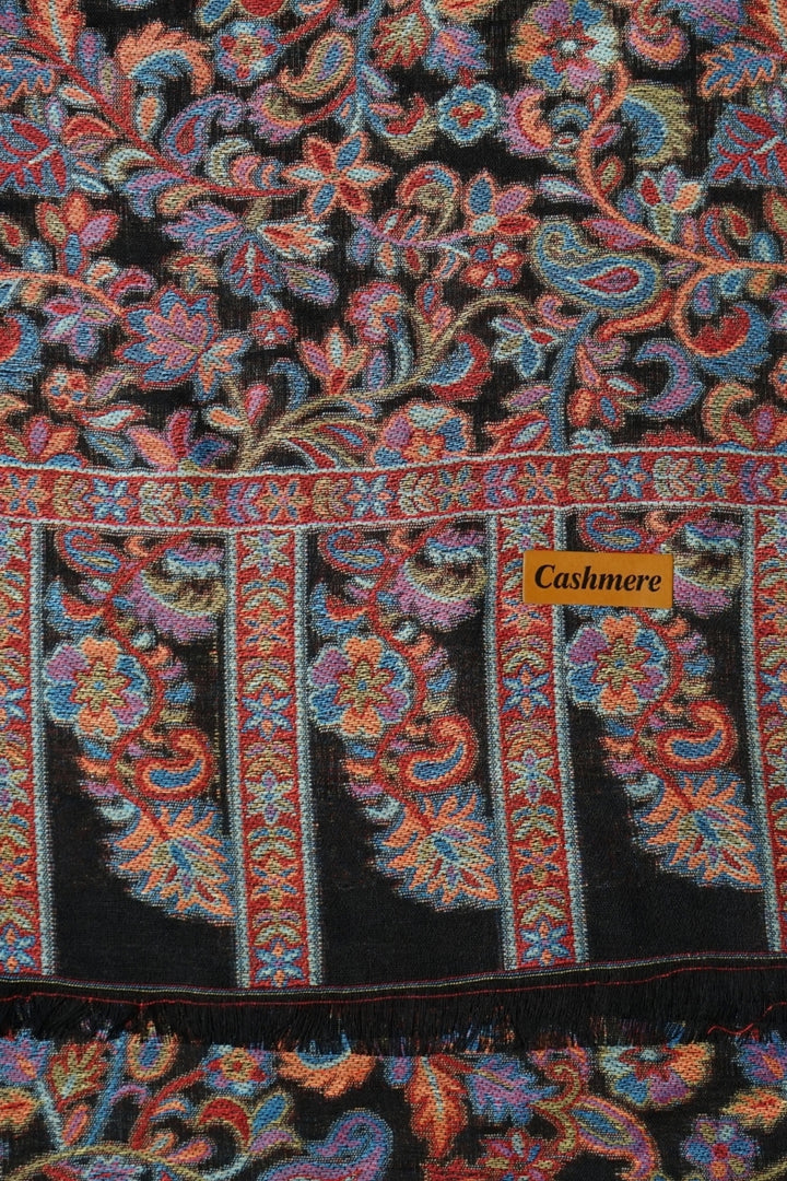 Printed Cashmere Dynasty Hijab - Midnight Bloom