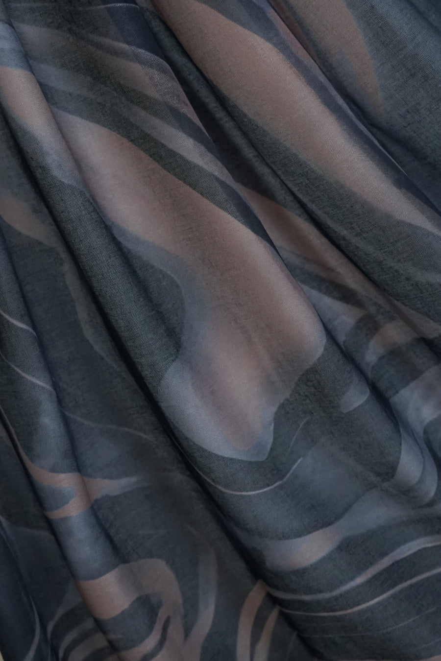 Printed Viscose Modal Hijab - Midnight Marble