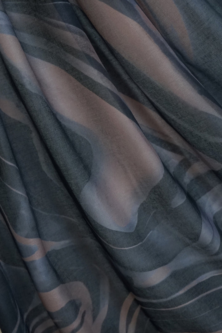 Printed Viscose Modal Hijab - Midnight Marble