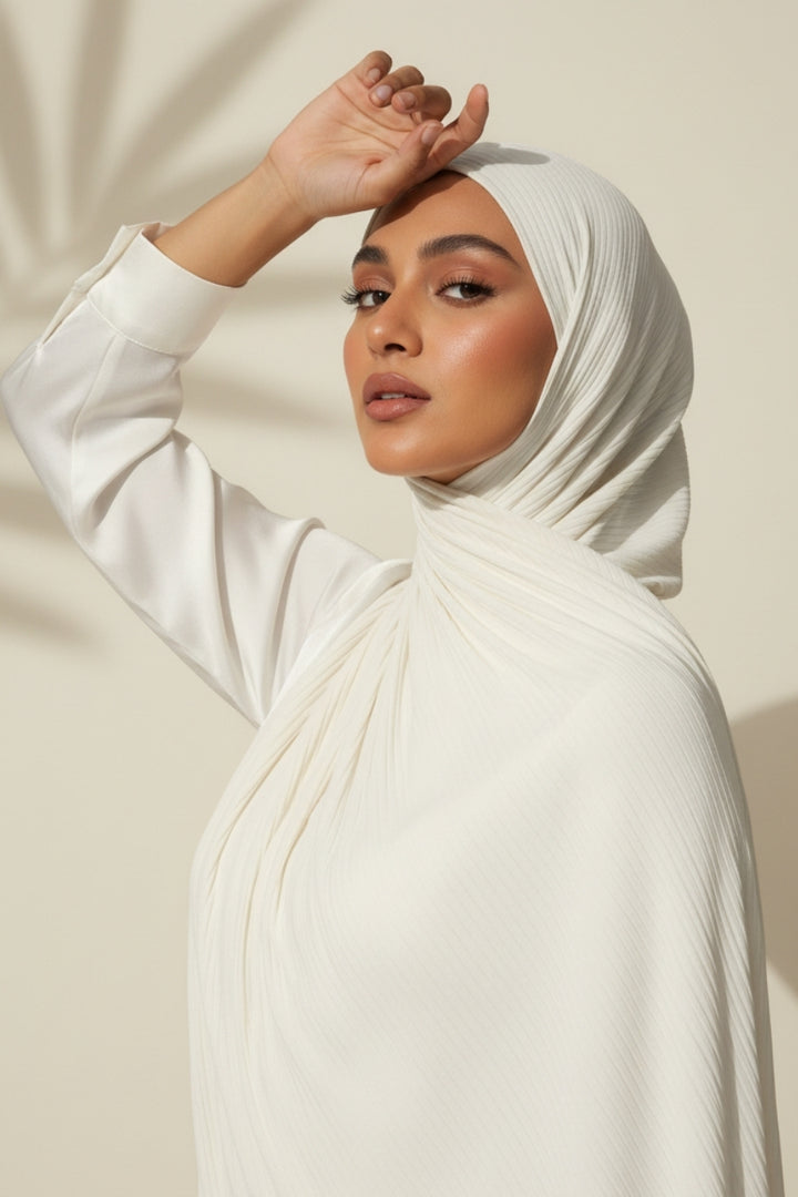 Linear Rib Jersey - Milky White