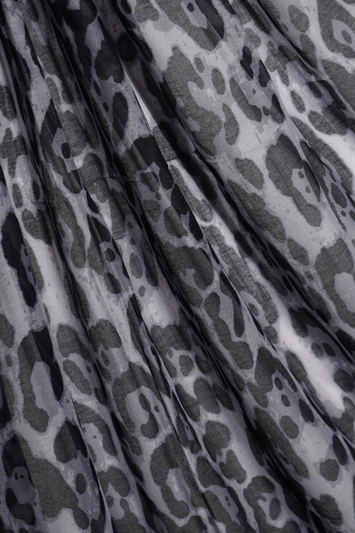 Safari Printed Lawn Hijab - Misty Slate