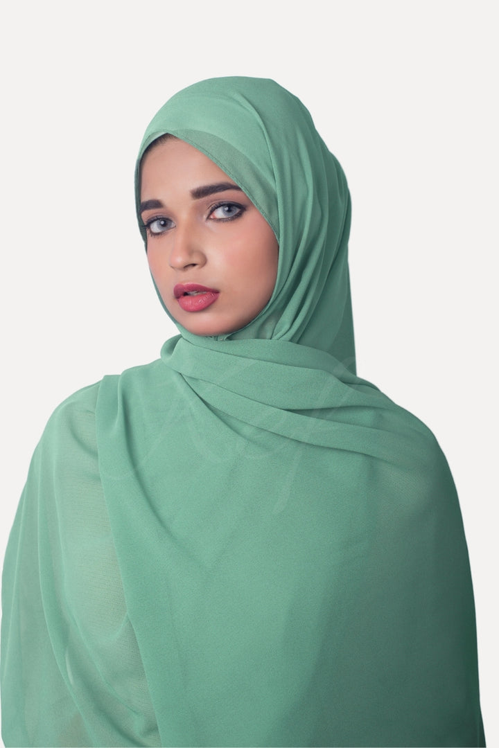 Georgette Hijab - Misty Teal