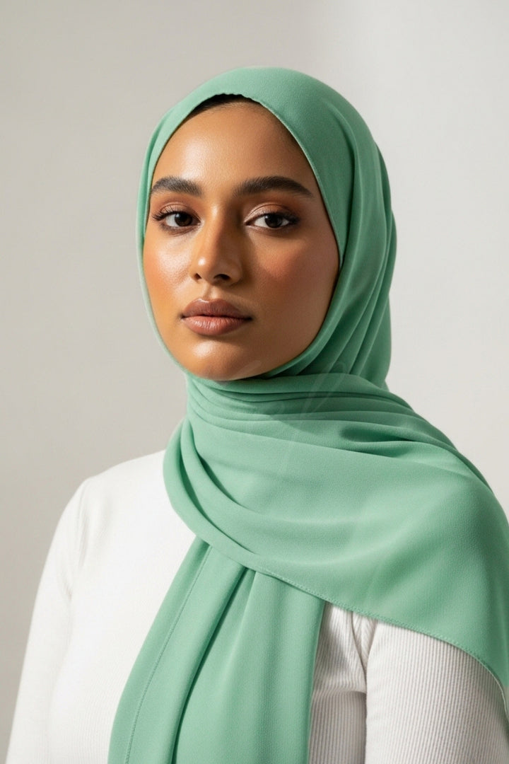 Georgette Hijab - Misty Teal