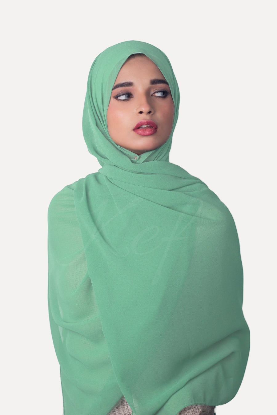 Georgette Hijab - Misty Teal