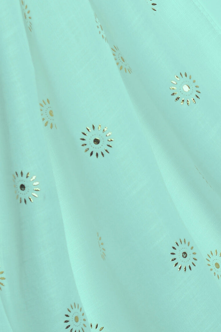 Flower Embossed Turkish Lawn - Misty Teal