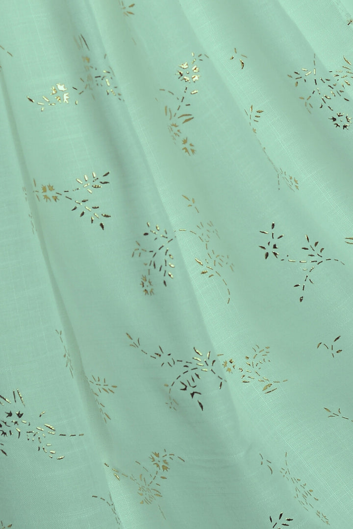 Leaf Embossed Turkish Lawn - Misty Teal