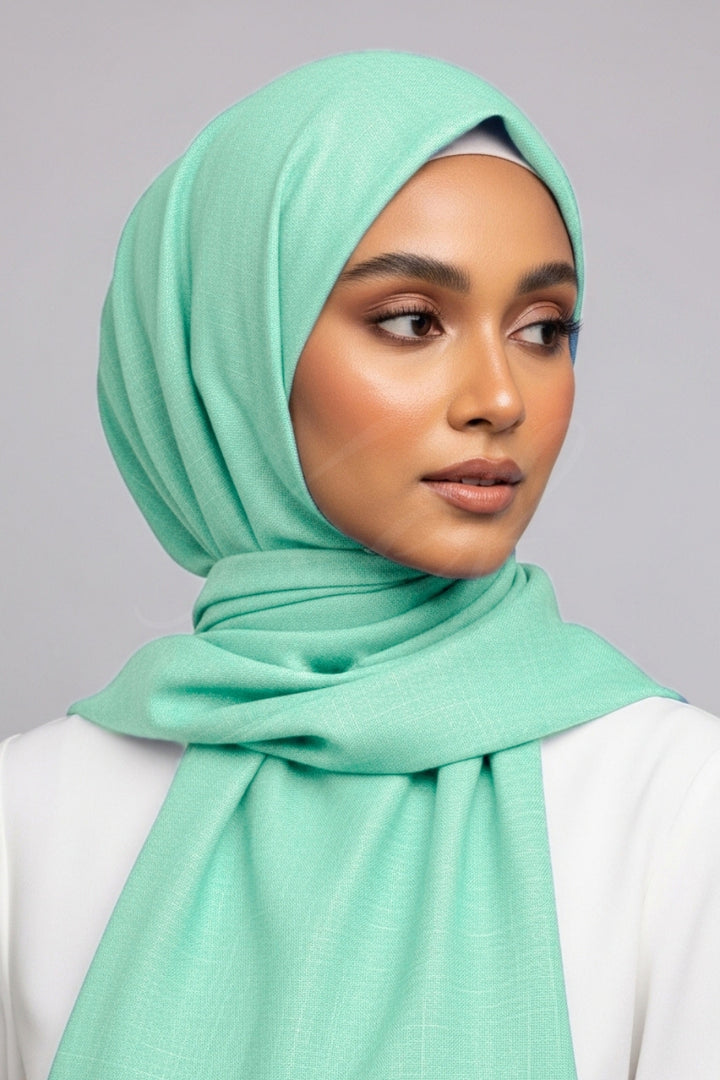 Turkish Lawn Hijab - Misty Teal