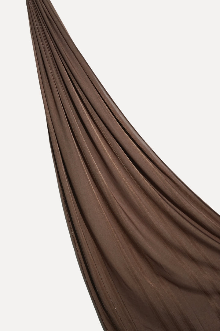 Stone Linear Jersey Hijab - Mocha
