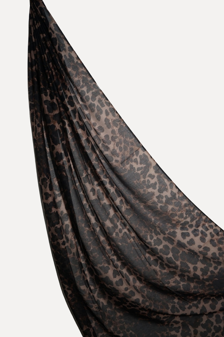 Safari Printed Lawn Hijab - Mocha Leopard