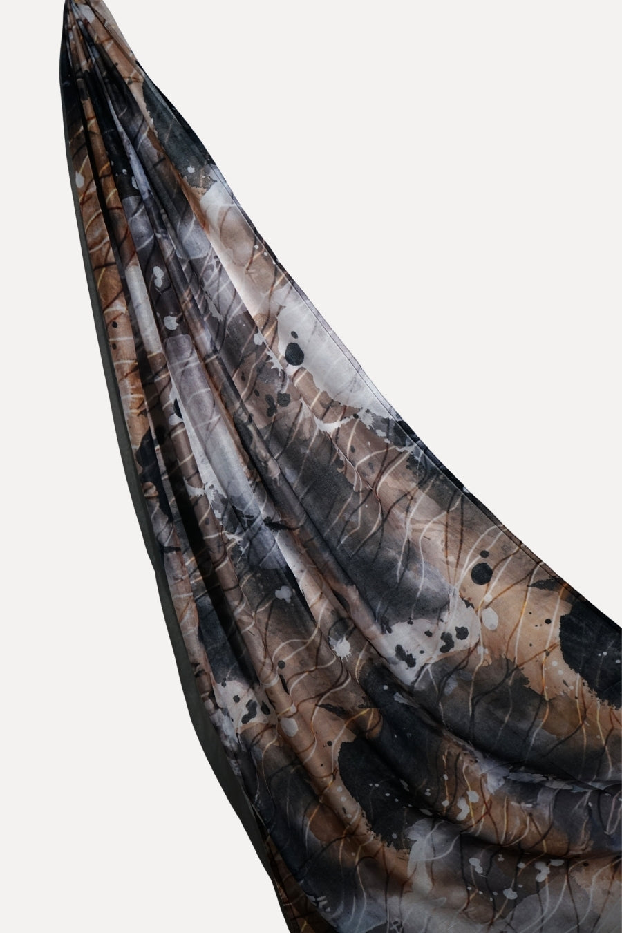 Printed Viscose Modal Hijab - Mocha Noir