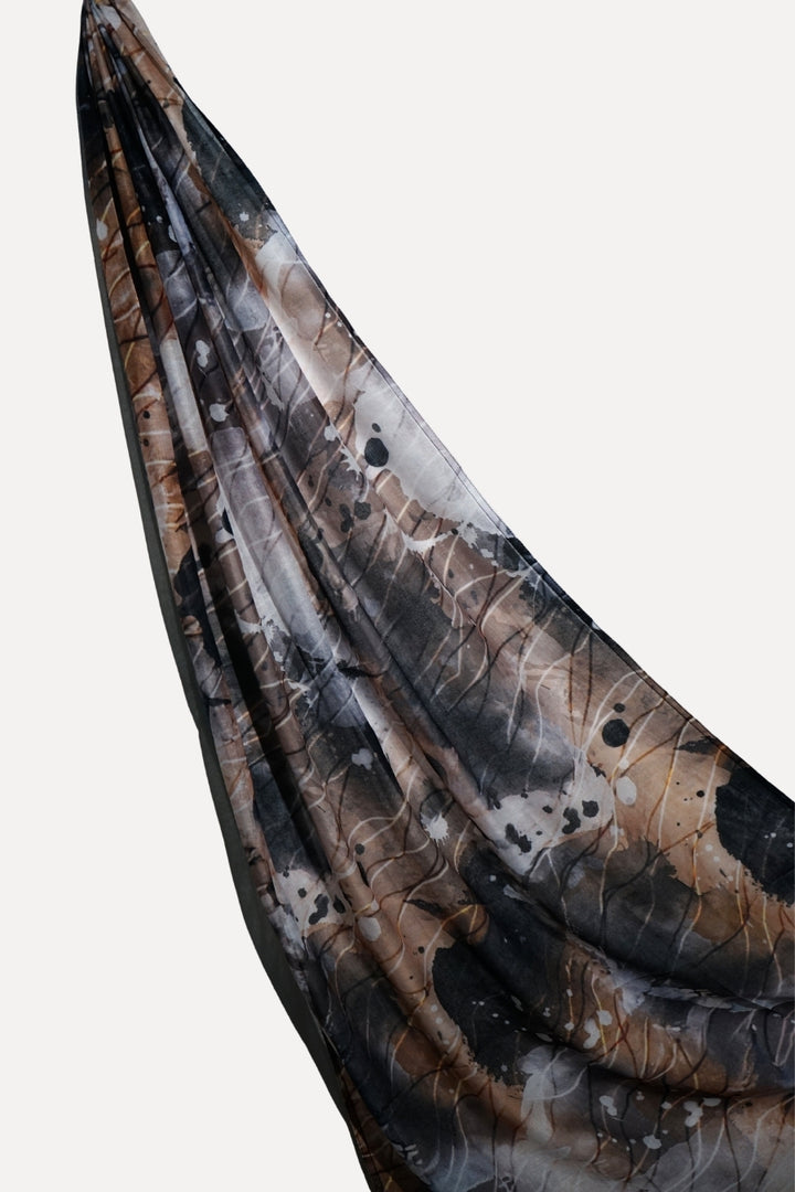 Printed Viscose Modal Hijab - Mocha Noir