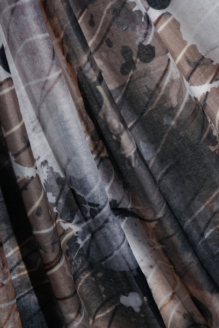 Printed Viscose Modal Hijab - Mocha Noir