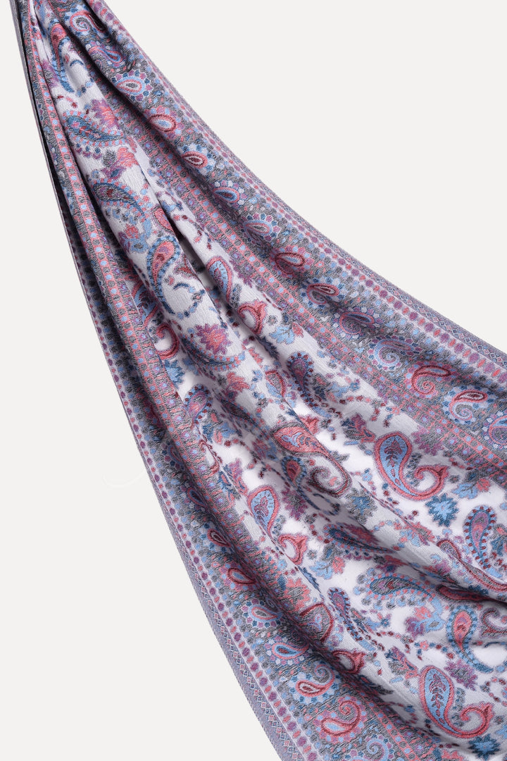 Printed Cashmere Hijab - Modest White