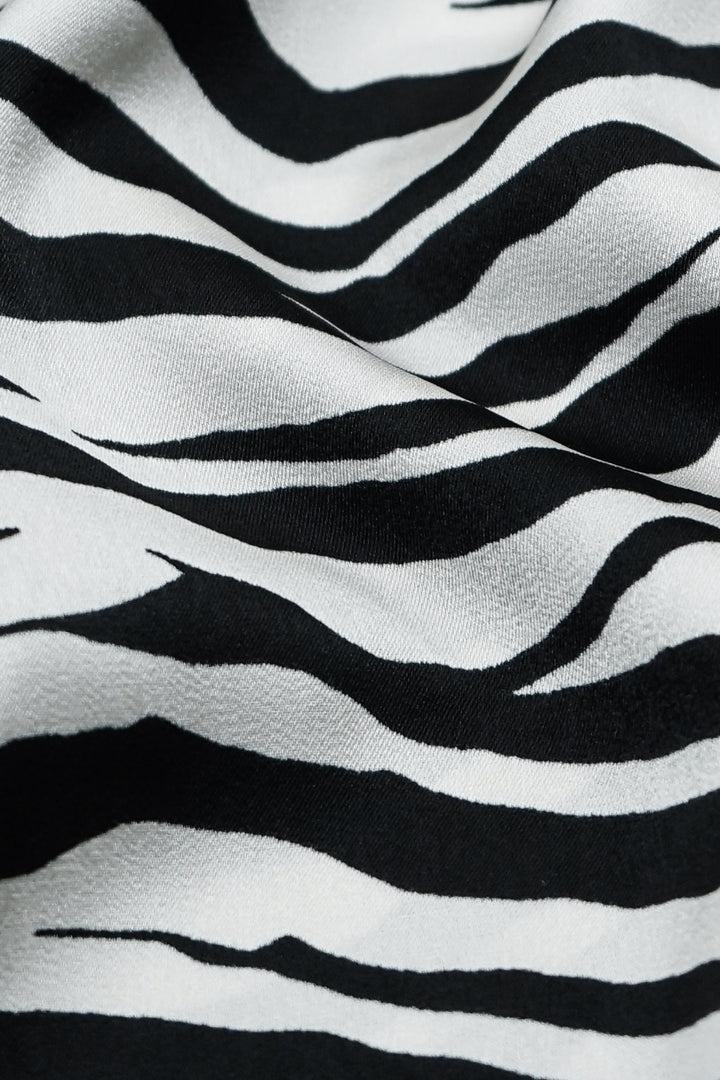 Printed Silk Hijab - Monochrome Mirage
