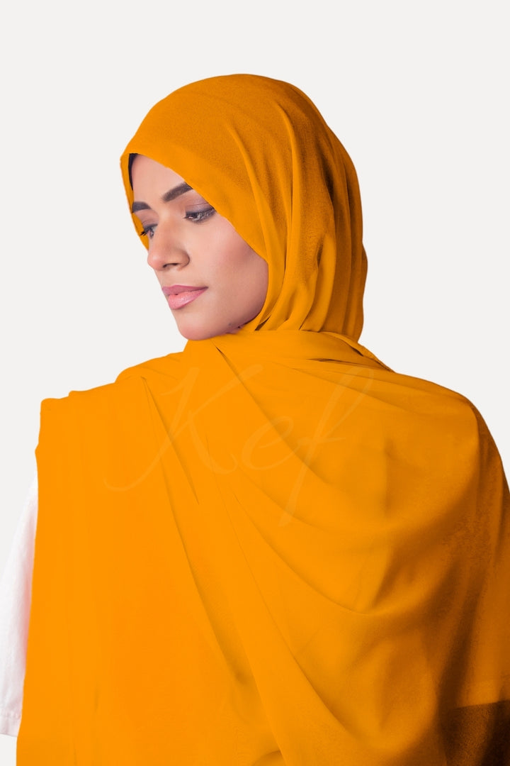 Georgette XL Hijab - Mustard