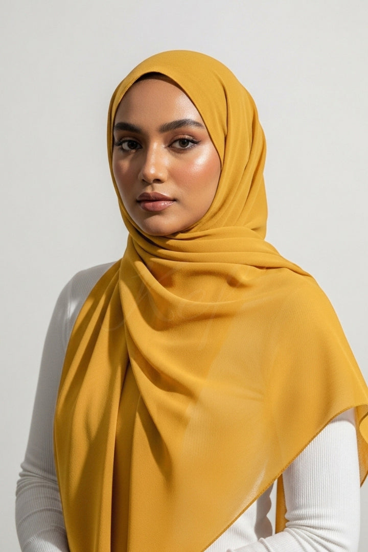 Georgette Hijab - Mustard