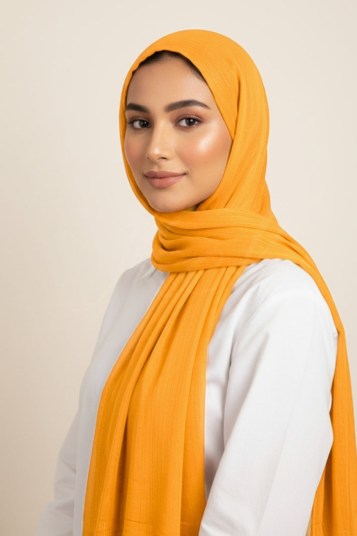 Metallic Chiffon - Mustard