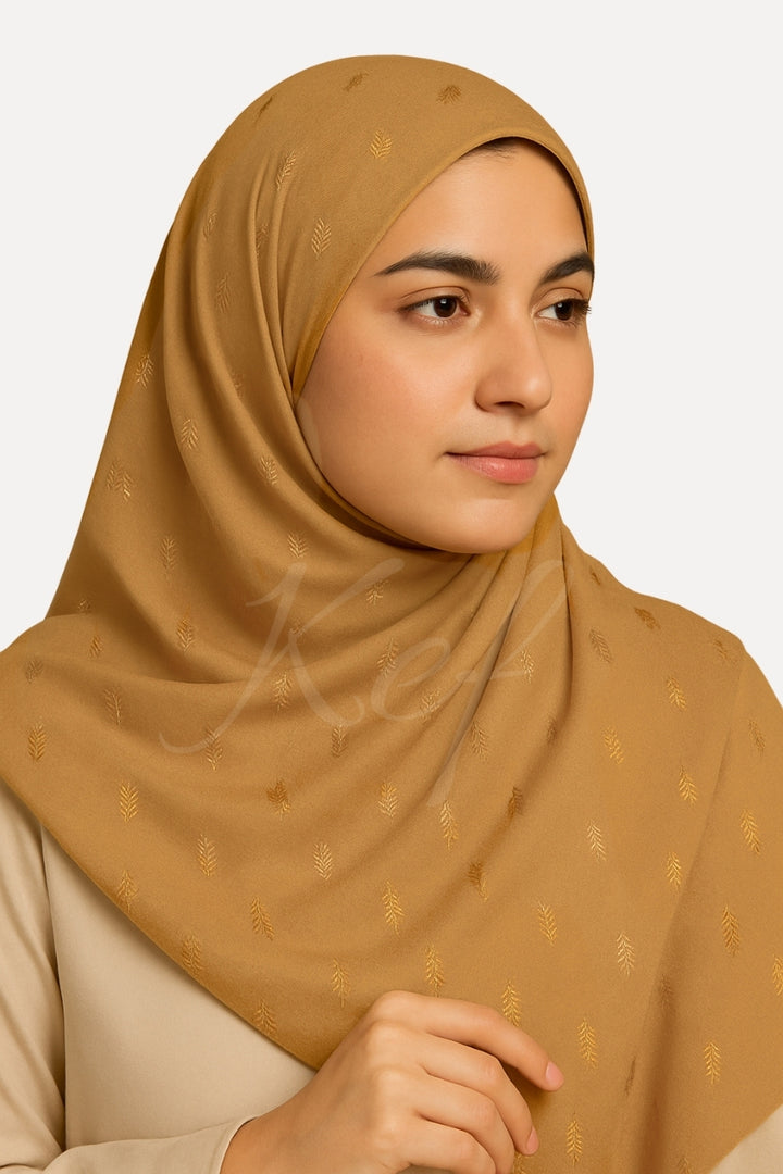 Willow Foil Lawn Hijab - Mustard