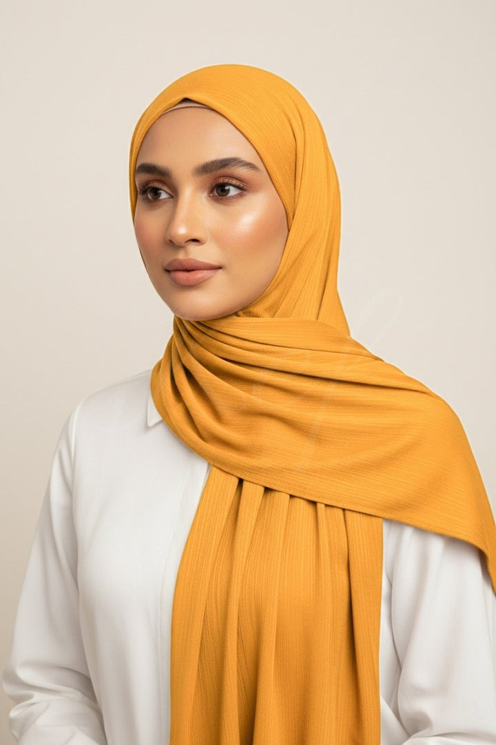Bamboo Jersey Hijab - Mustard