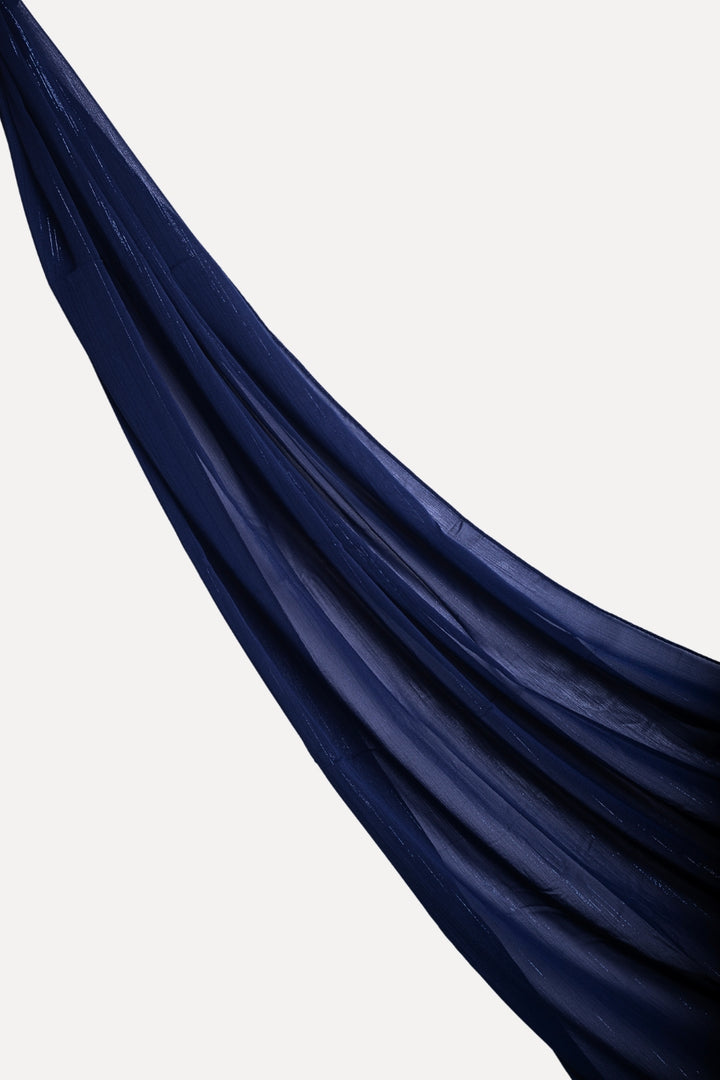 Metallic Chiffon - Navy Blue
