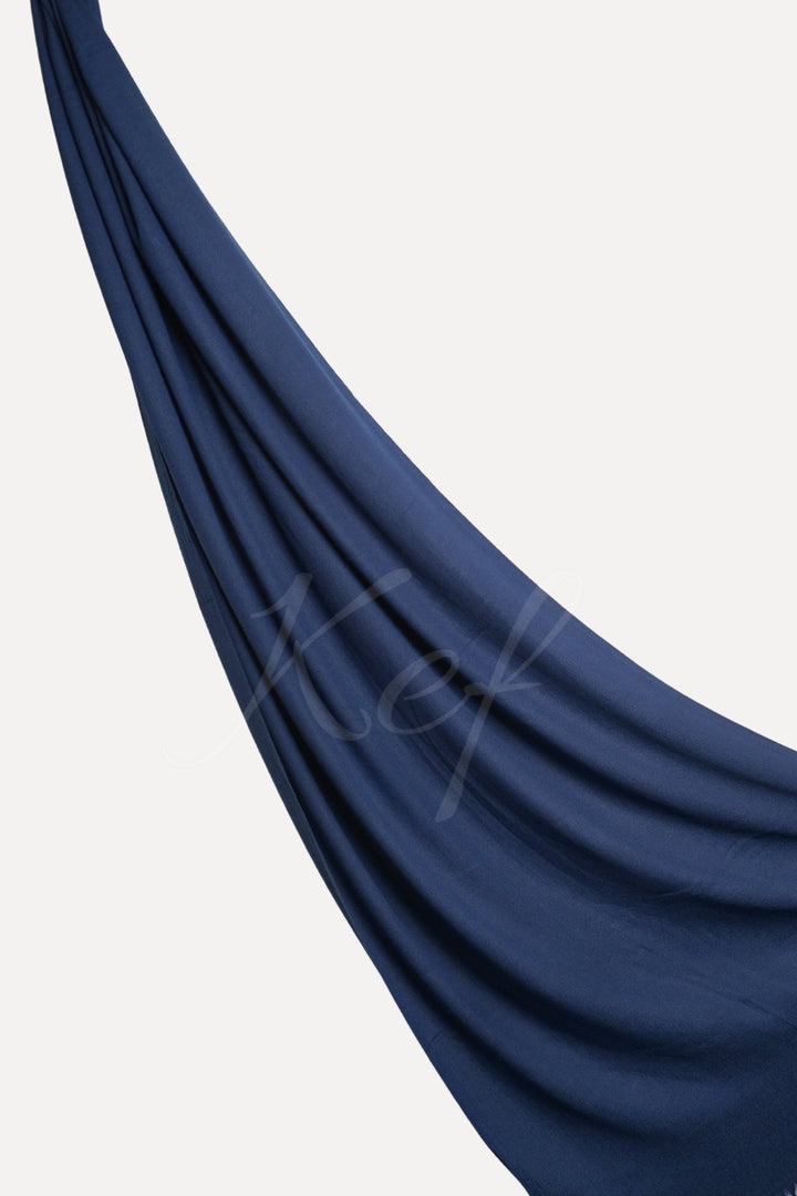 Plain Cashmere Hijab - Navy Blue